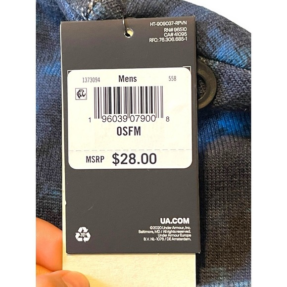 NWT Under Armour Halftime Printed Beanie Colder Conditions Tie Dye Men's Blue OS - Picture 5 of 9